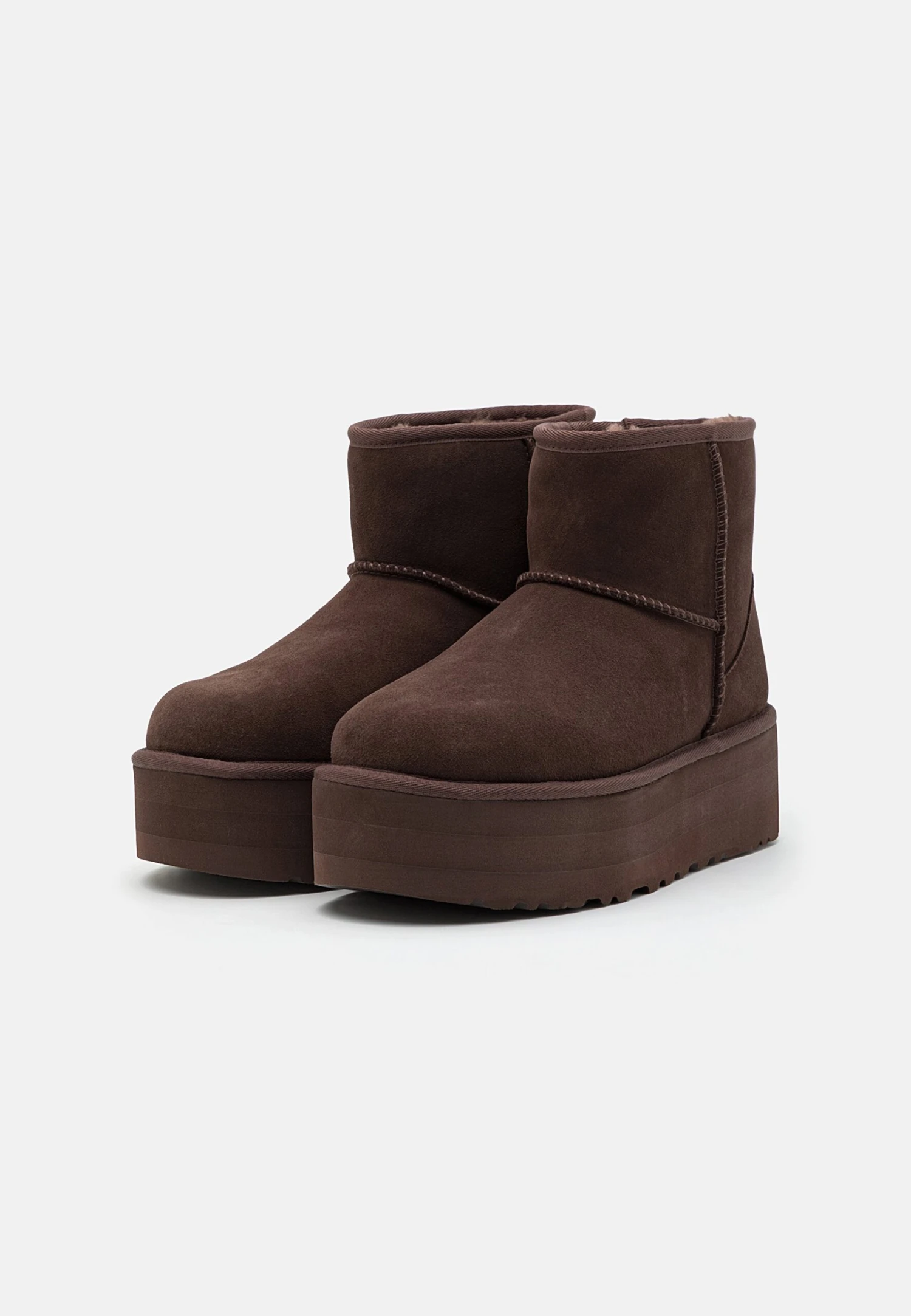 Ugg Classic Mini Platform - Enkellaarsjes Met Plateauzool - Burnt Cedar 5 Ugg Classic Mini Platform - Enkellaarsjes Met Plateauzool - Burnt Cedar - Afbeelding 3